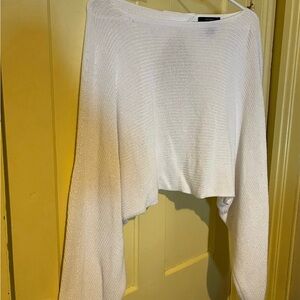 Forever 21 Open-back bell sleeve White Sweater
